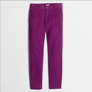 🎊J. Crew Frankie stretch purple trousers